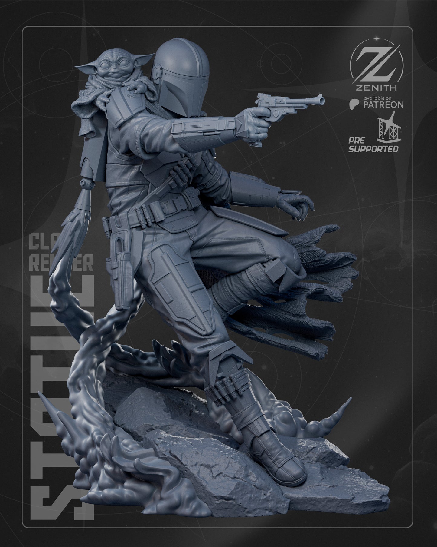 Mandalorian Statue 3D-Printed Kit