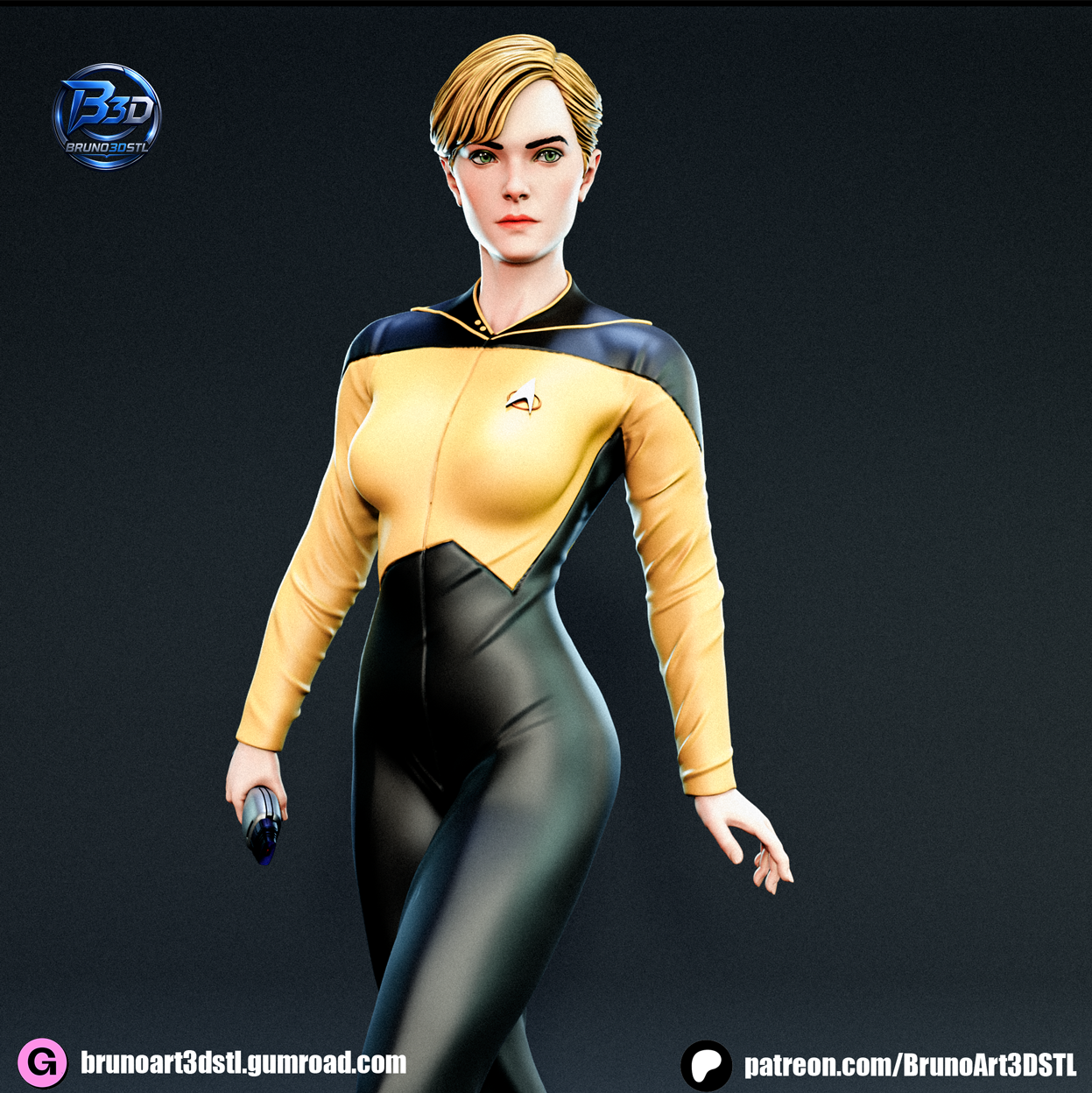 Natasha Yar Statue 3D-Printed Kit