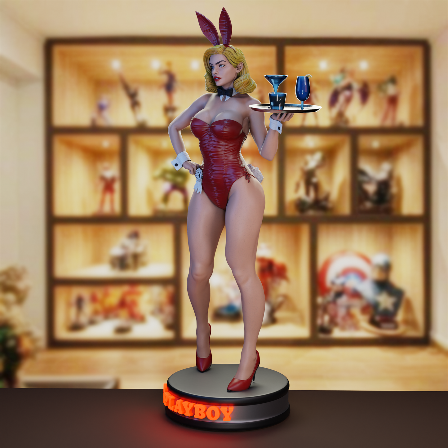 Classic Playboy Bunny Waitress Statue