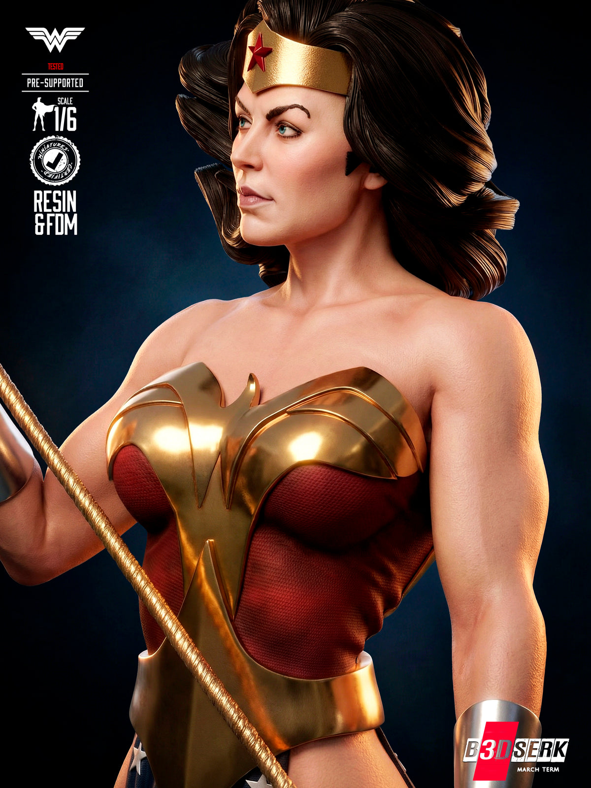 Wonder Woman Statue 3D-Printed Kit