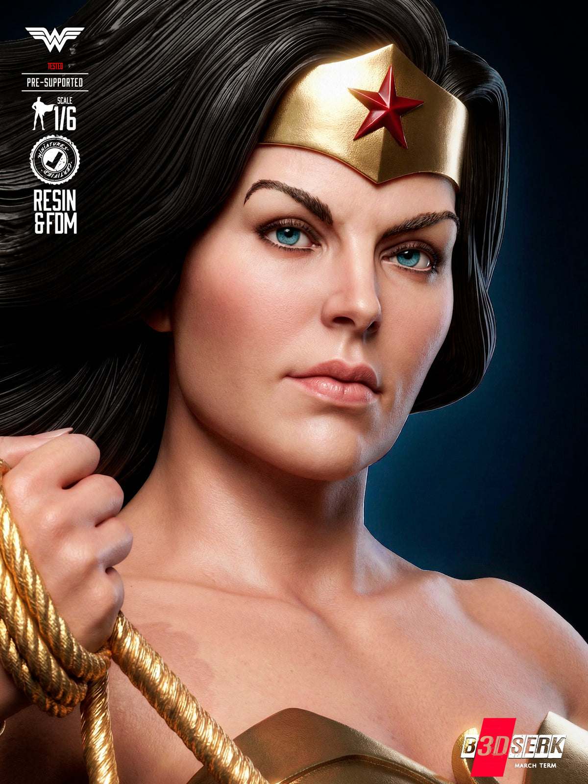 Wonder Woman Statue 3D-Printed Kit