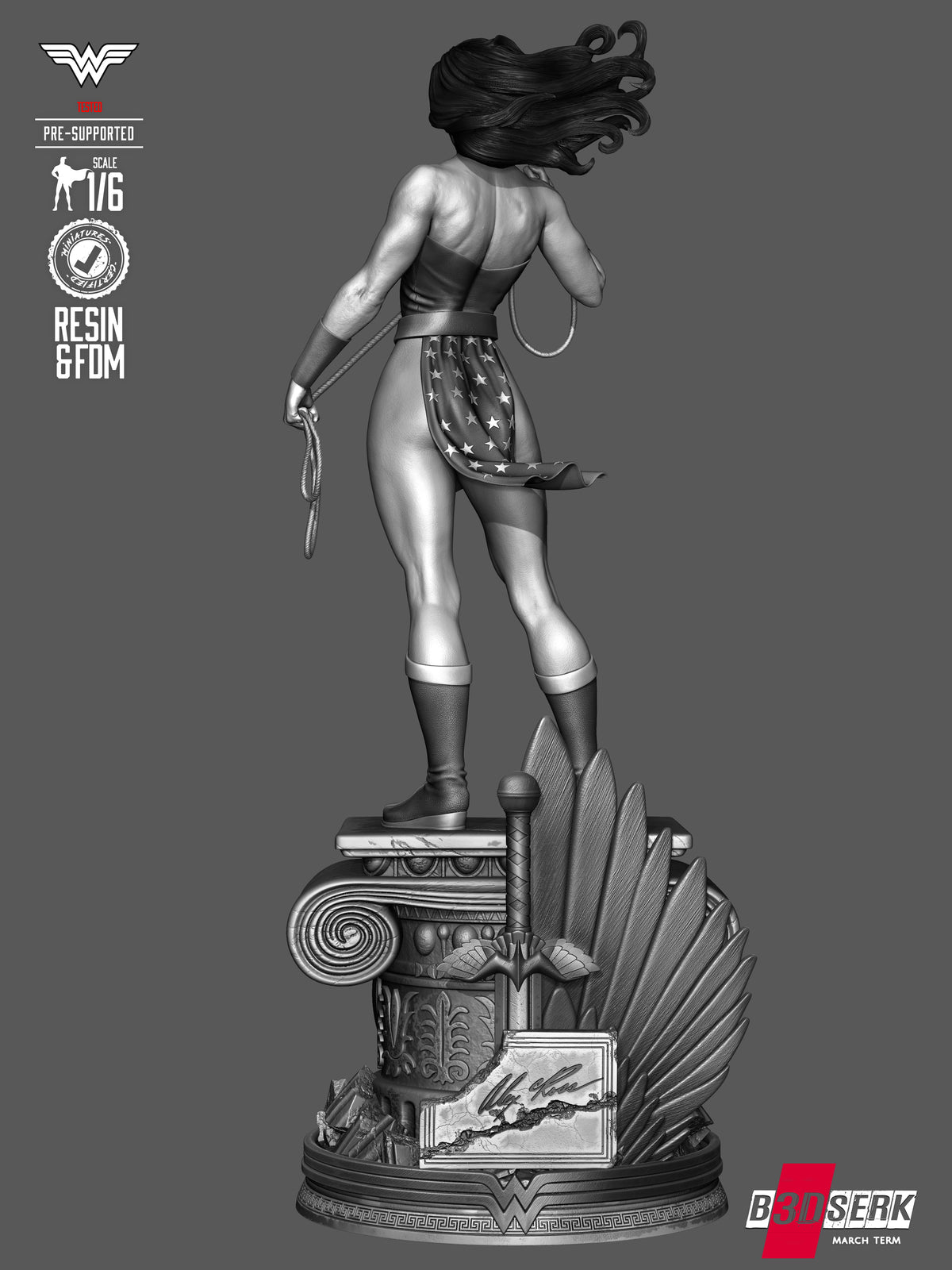 Wonder Woman Statue 3D-Printed Kit