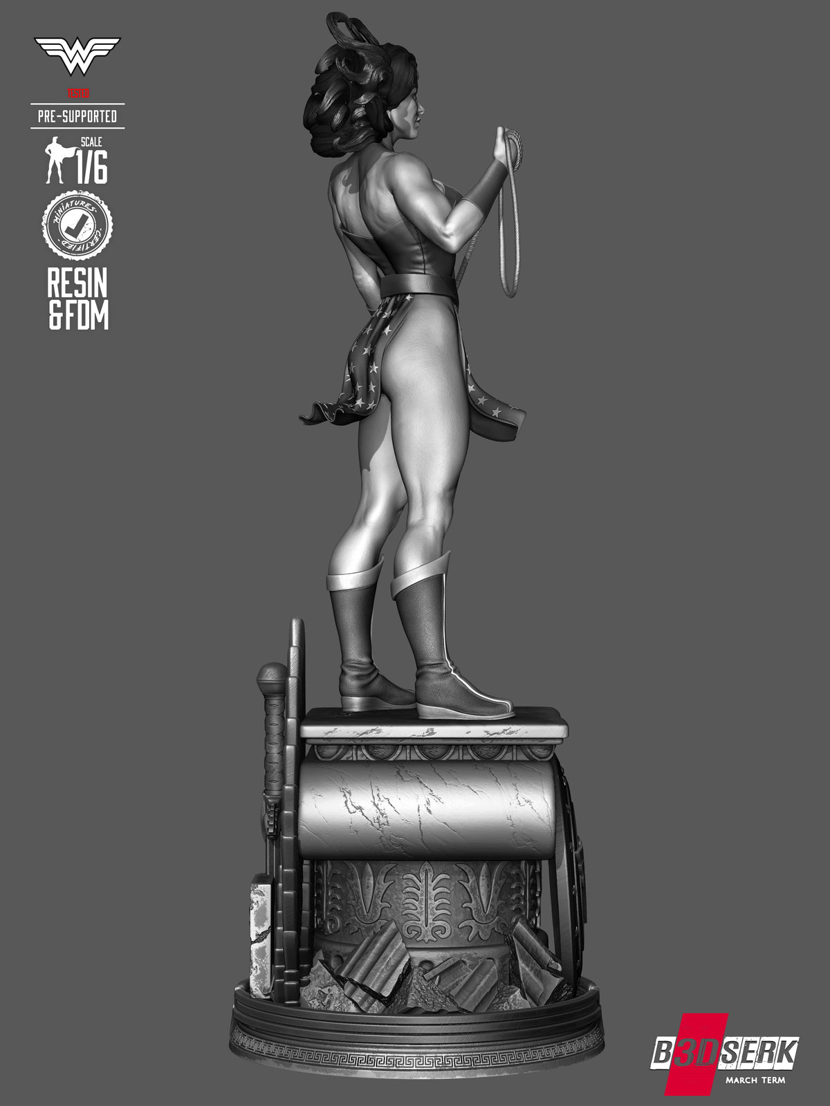 Wonder Woman Statue 3D-Printed Kit