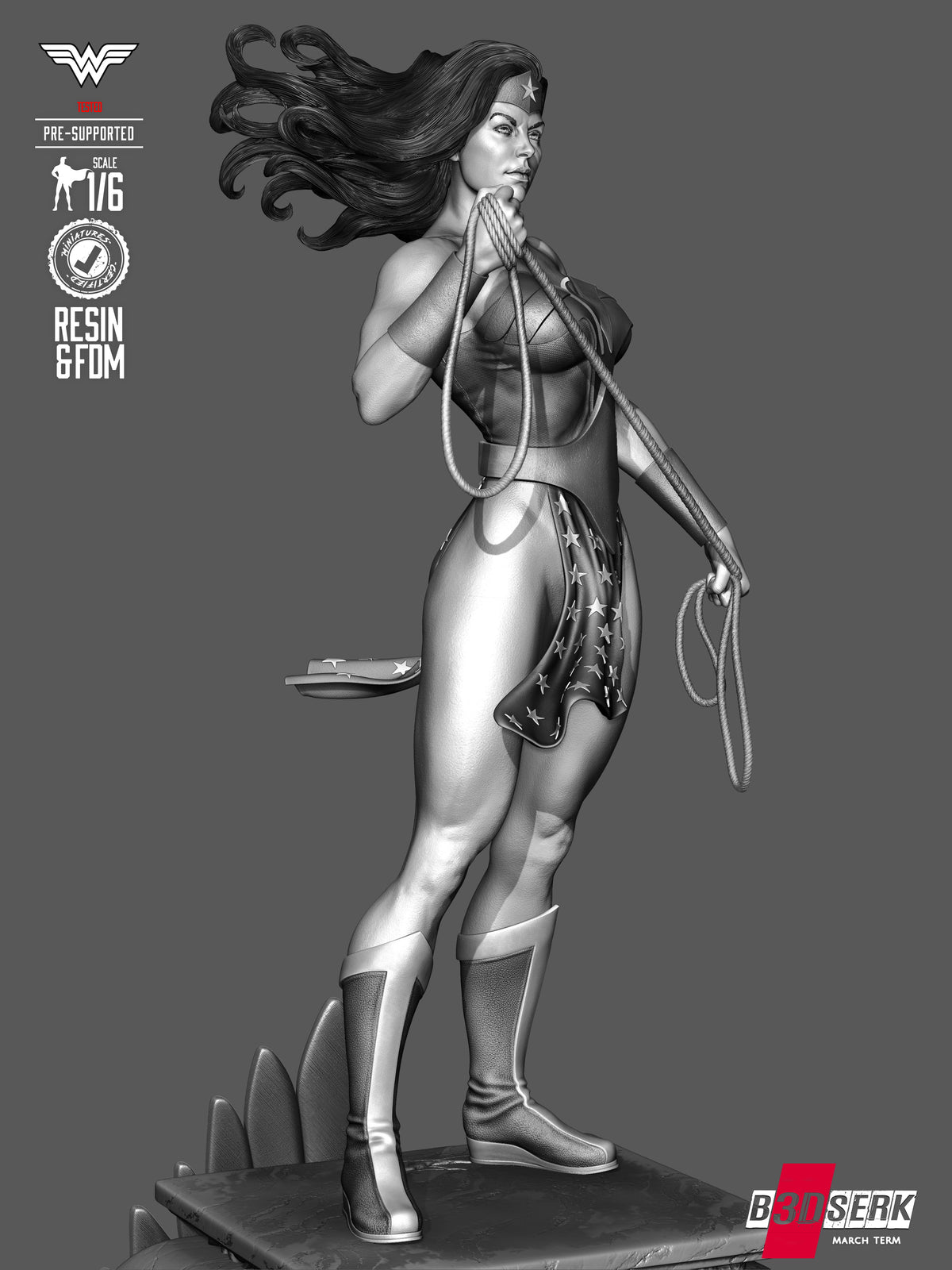 Wonder Woman Statue 3D-Printed Kit