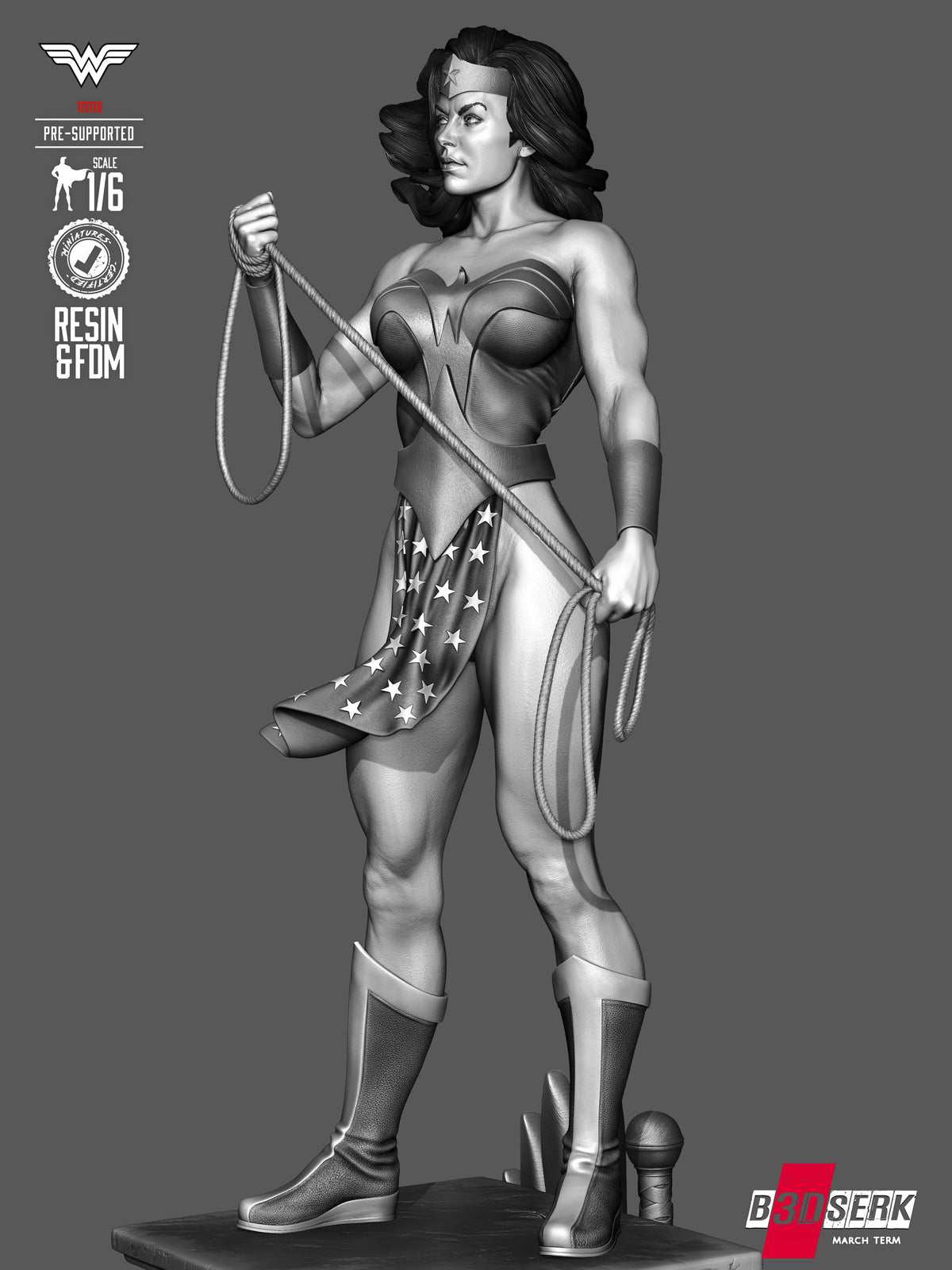Wonder Woman Statue 3D-Printed Kit
