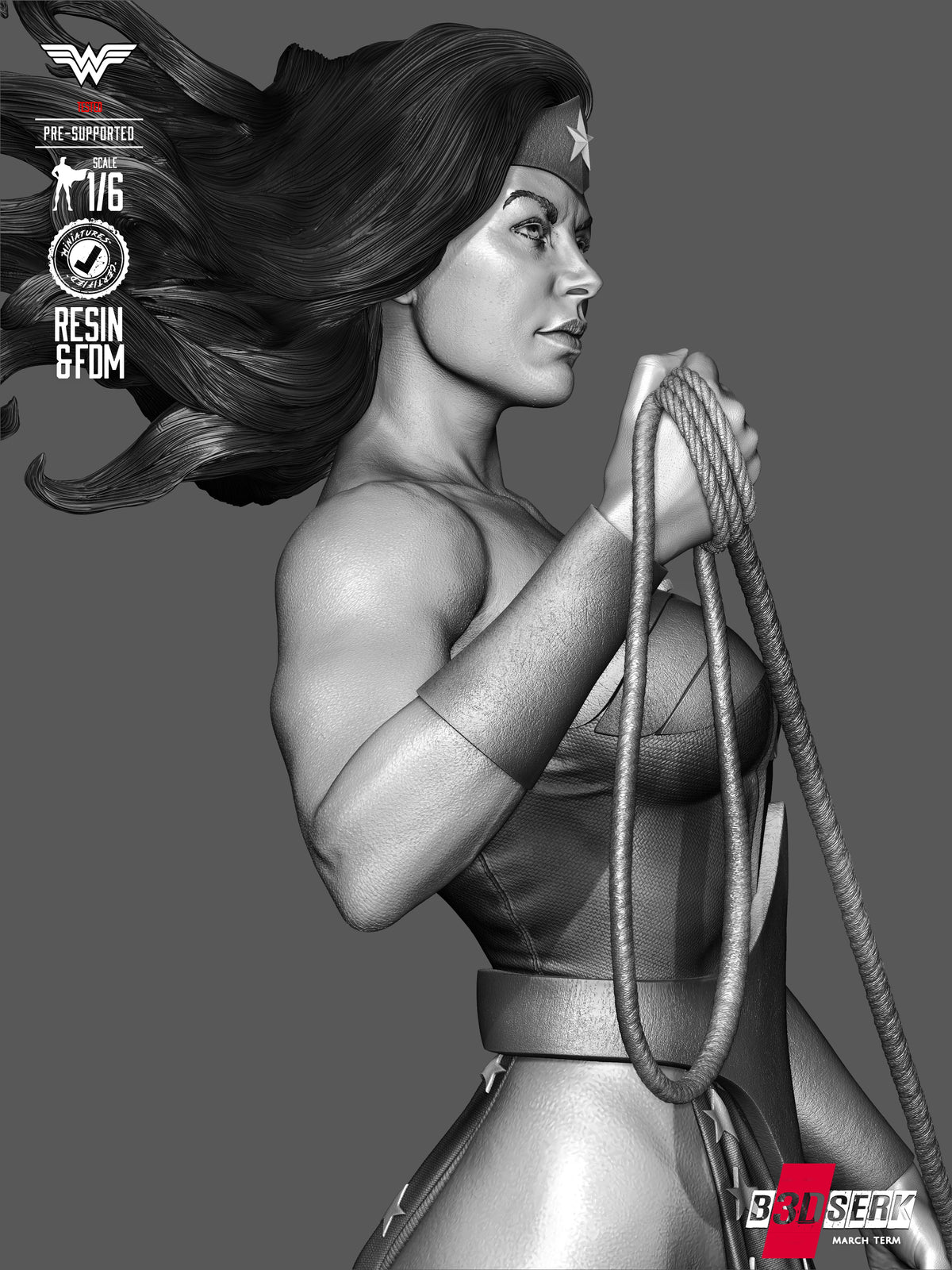 Wonder Woman Statue 3D-Printed Kit