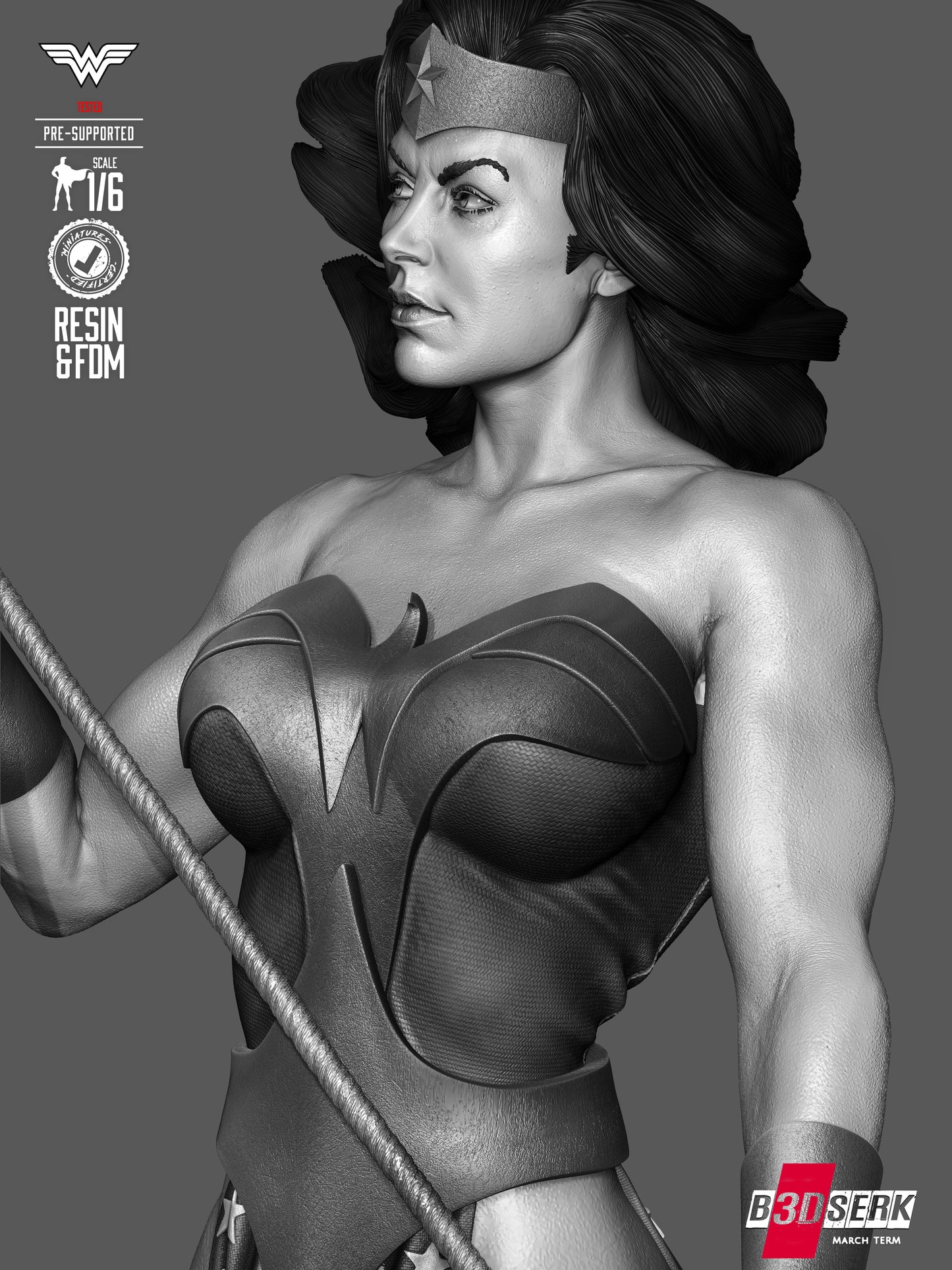 Wonder Woman Statue 3D-Printed Kit
