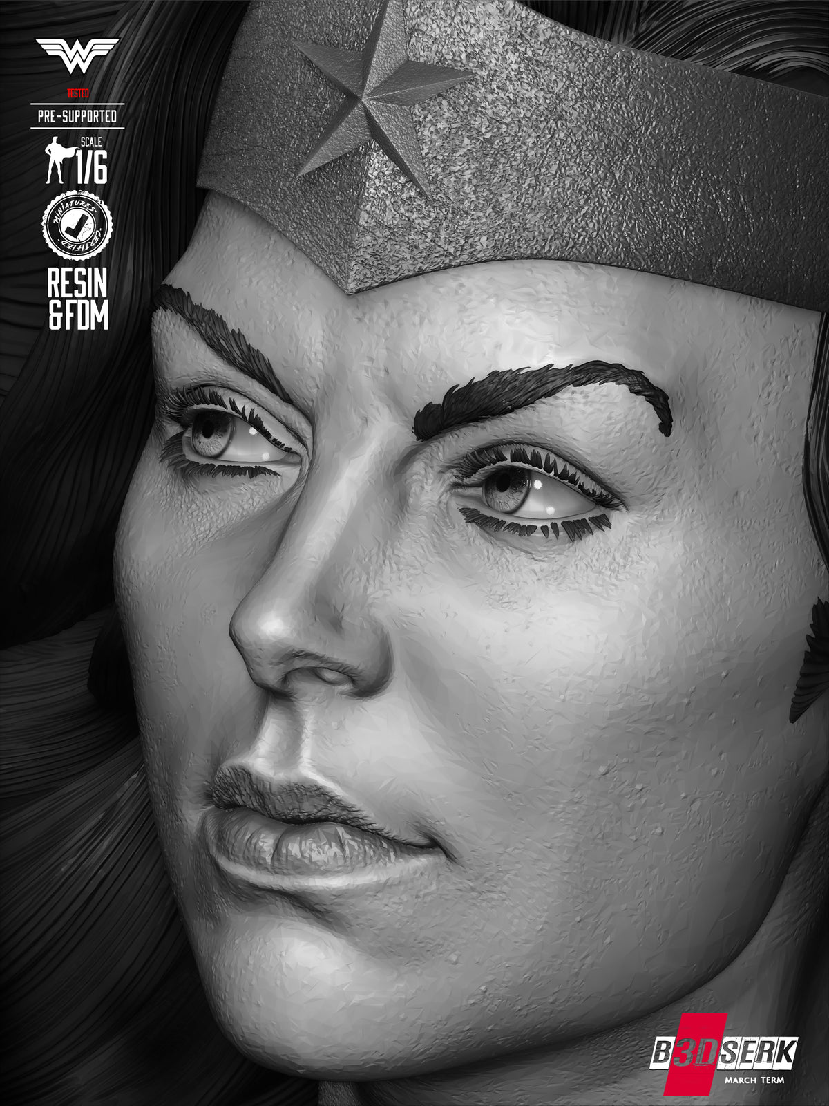 Wonder Woman Statue 3D-Printed Kit