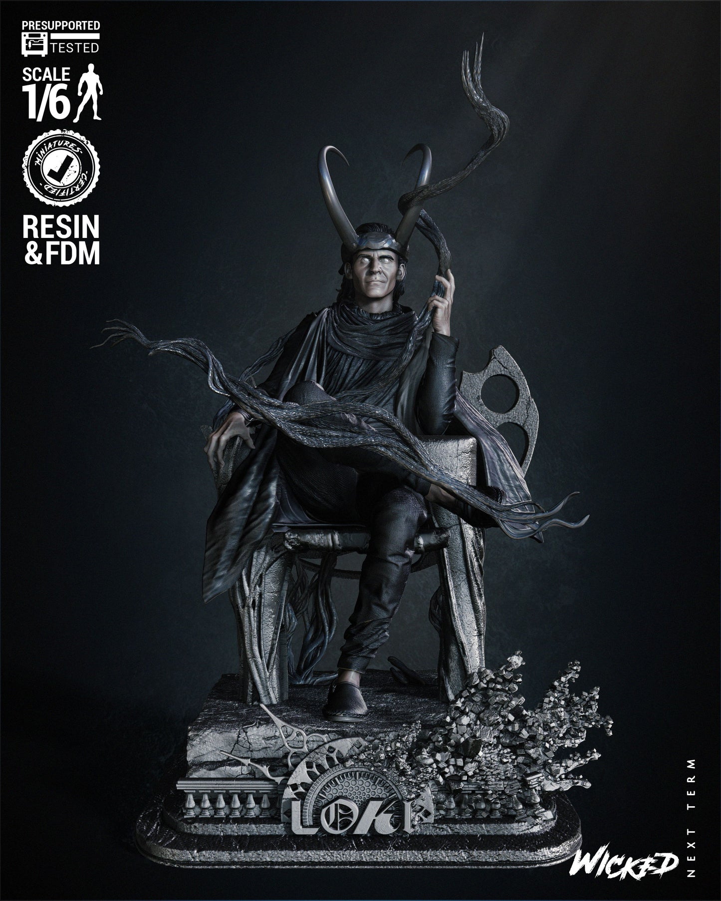 Loki Throne Statue