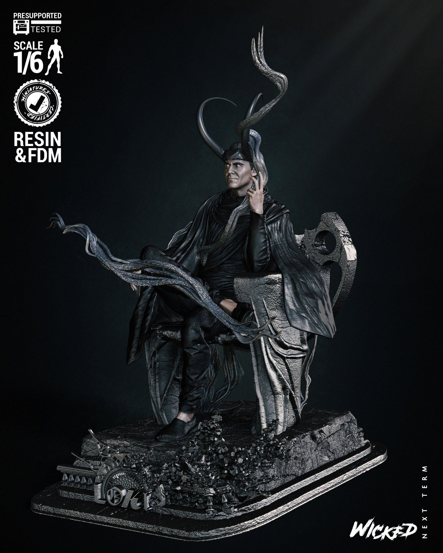 Loki Throne Statue