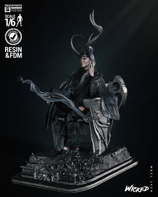 Loki Throne Statue