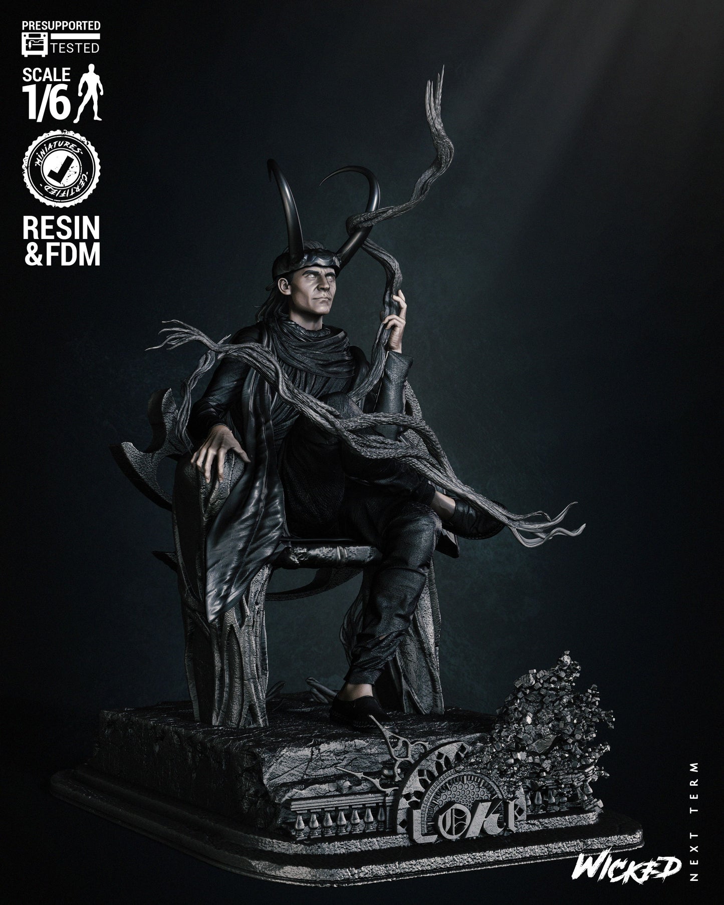 Loki Throne Statue