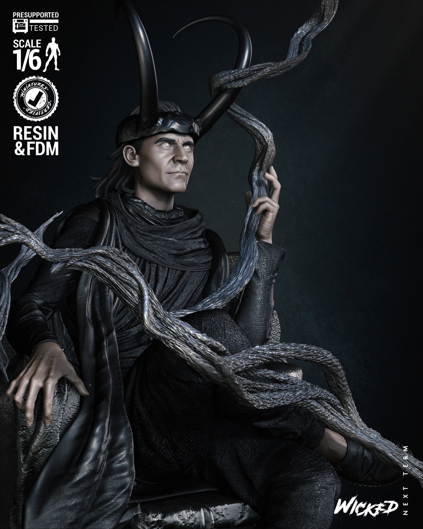 Loki Throne Statue