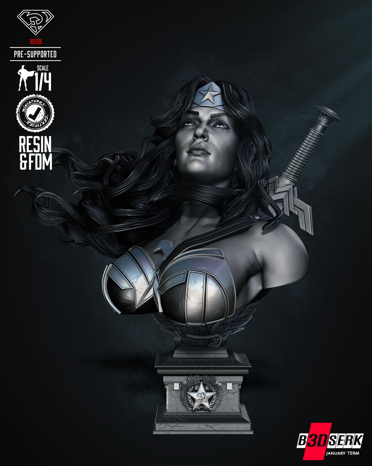 Red Son Wonder Woman Portrait Bust