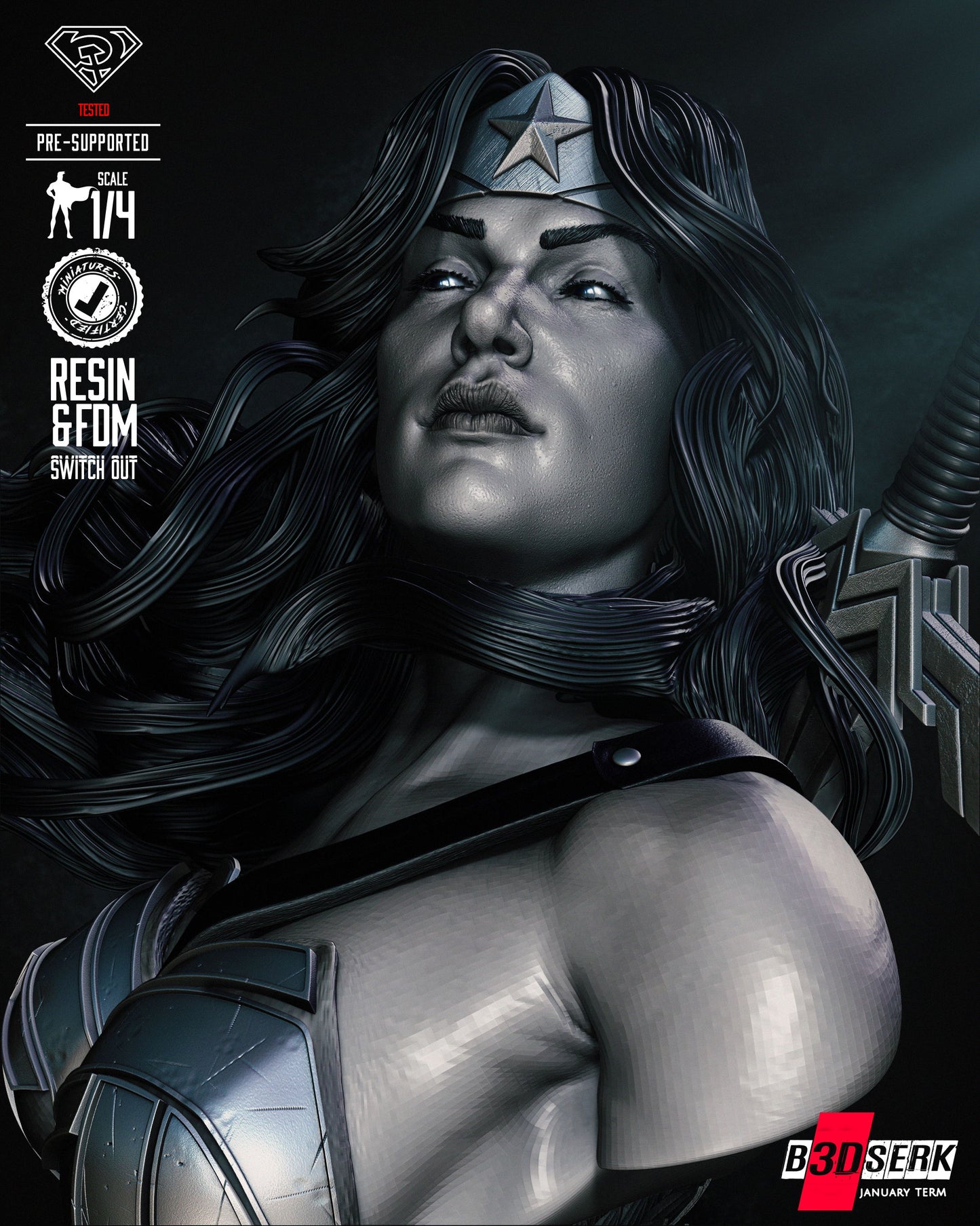 Red Son Wonder Woman Portrait Bust