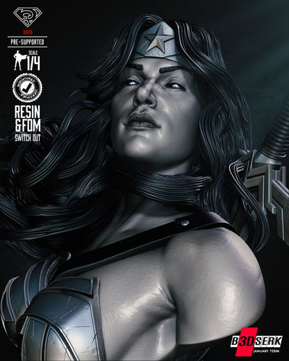 Red Son Wonder Woman Portrait Bust