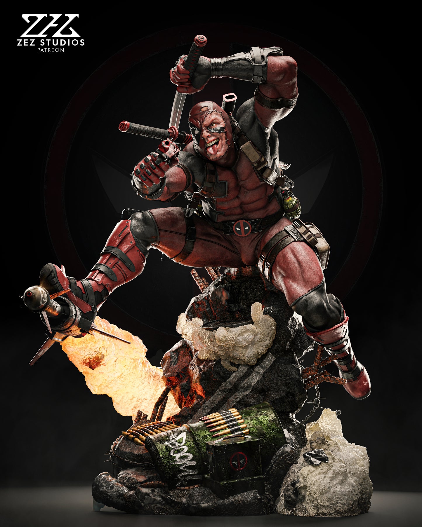 Deadpool Statue 3D-Printed Kit