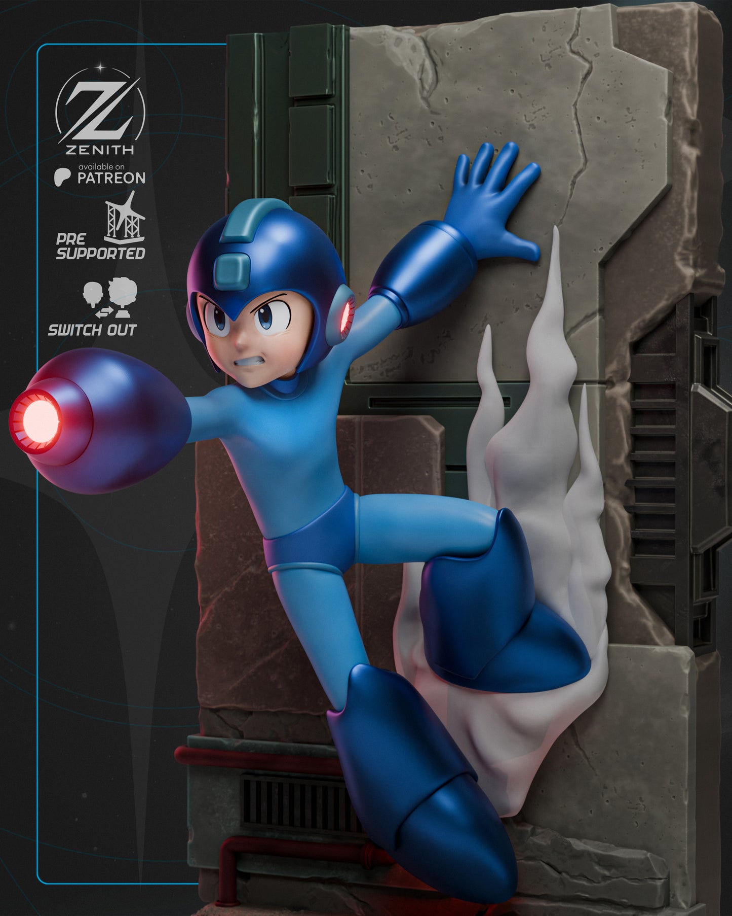 Mega Man Statue 3D-Printed Kit