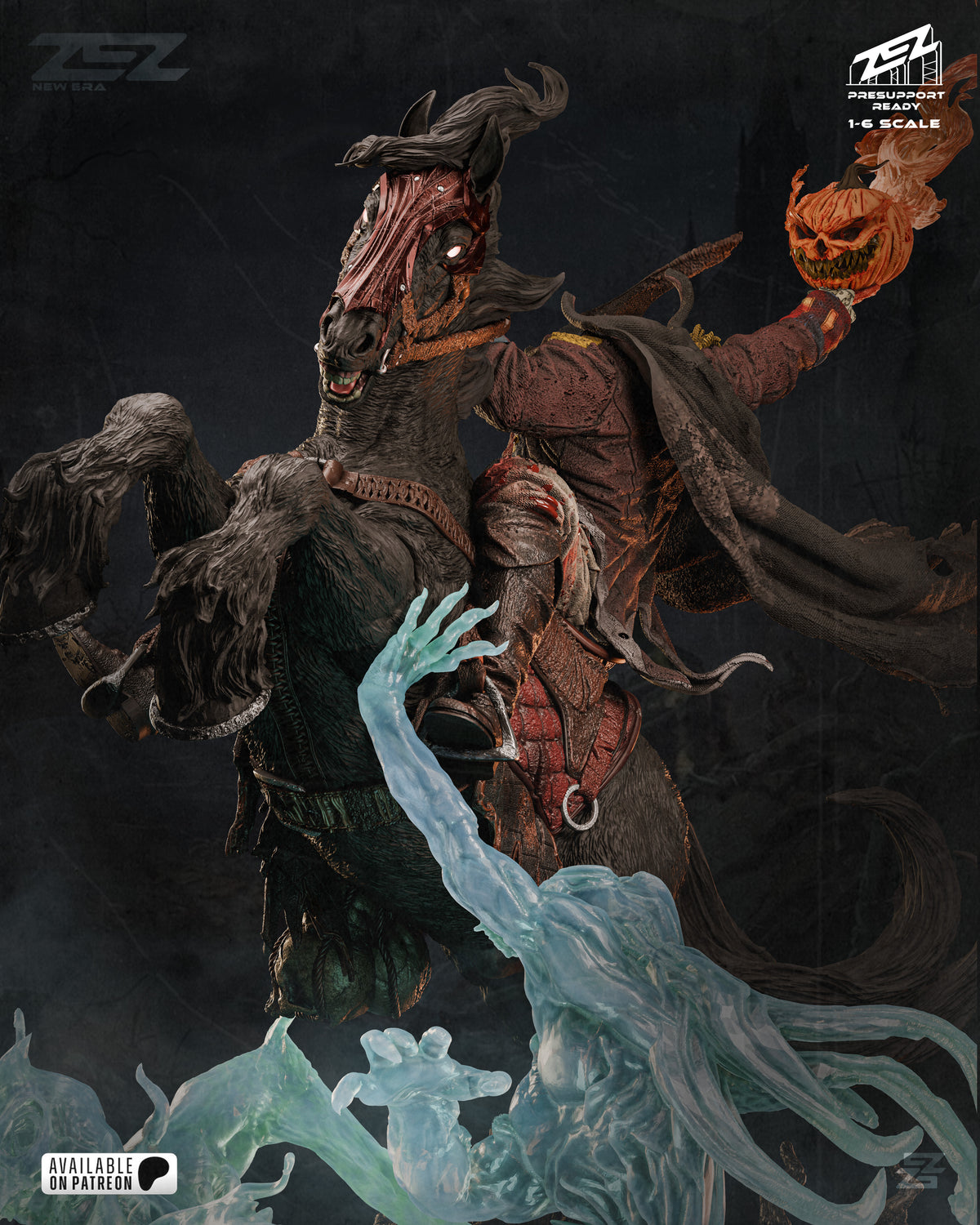 Headless Horseman Statue 3D-Printed Kit