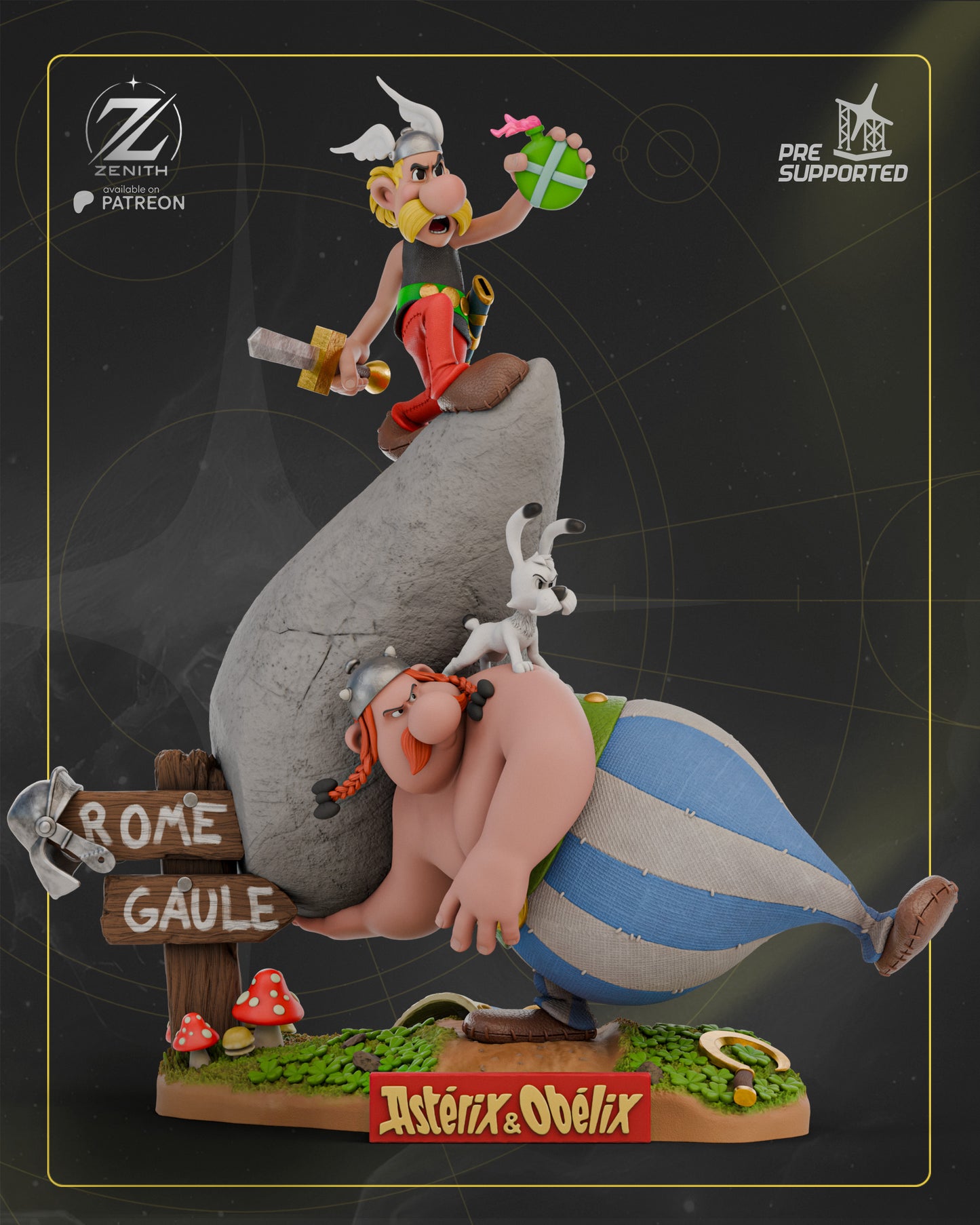 Asterix And Obelix Statue 3D-Printed Kit