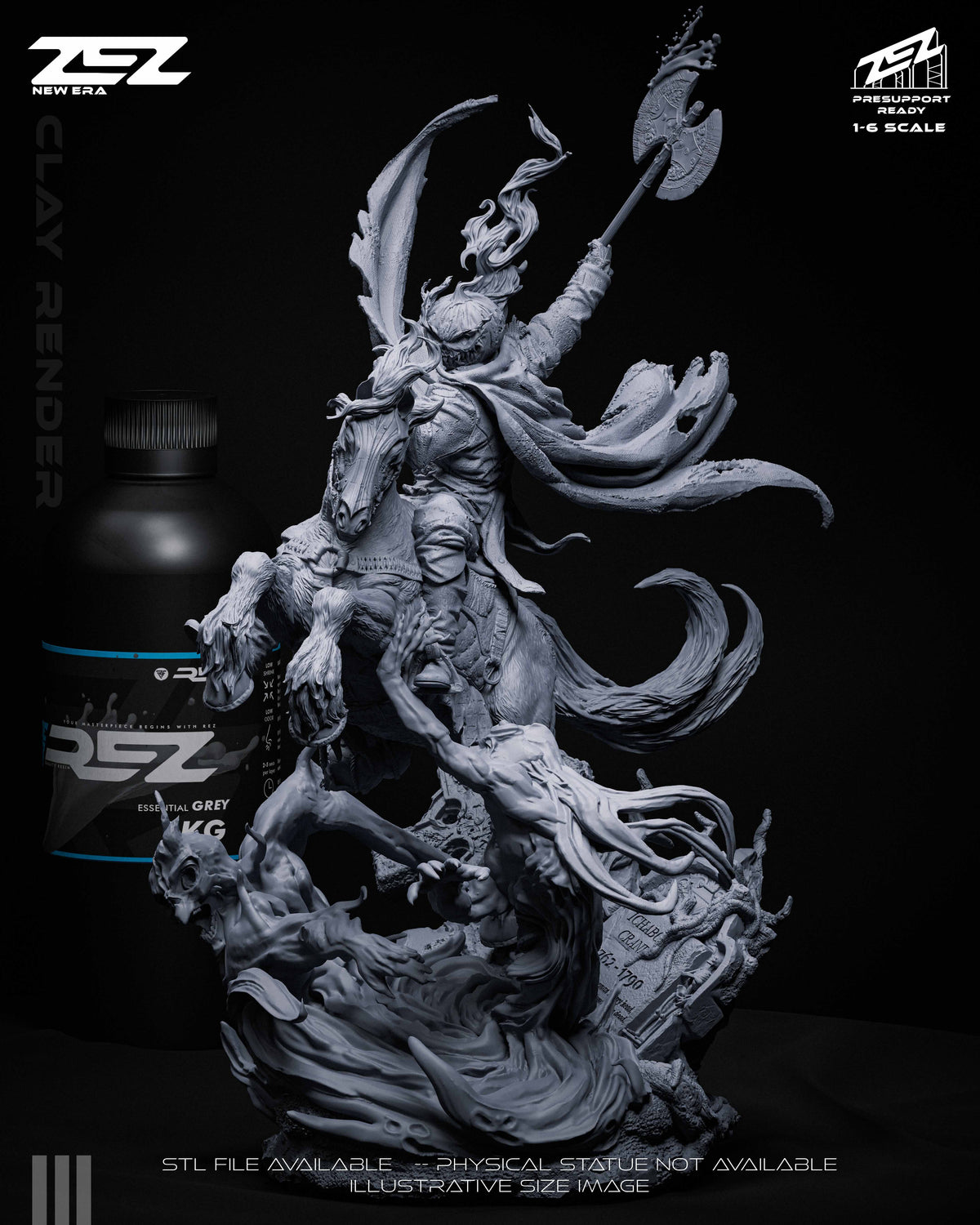 Headless Horseman Statue 3D-Printed Kit