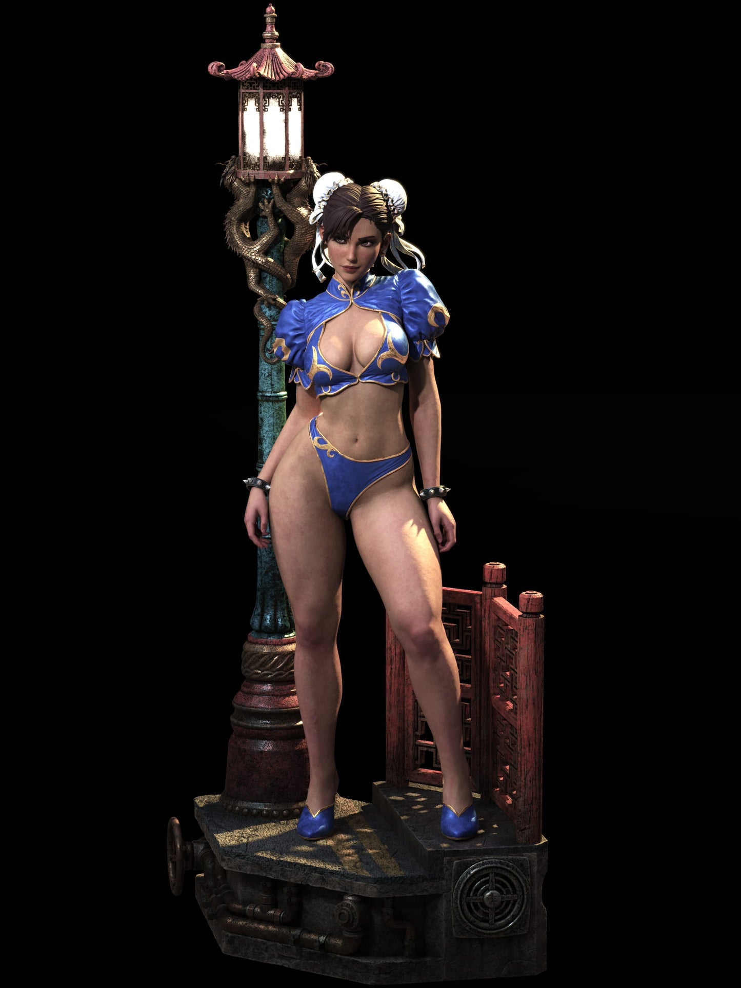 Chun-Li Statue 3D-Printed Kit