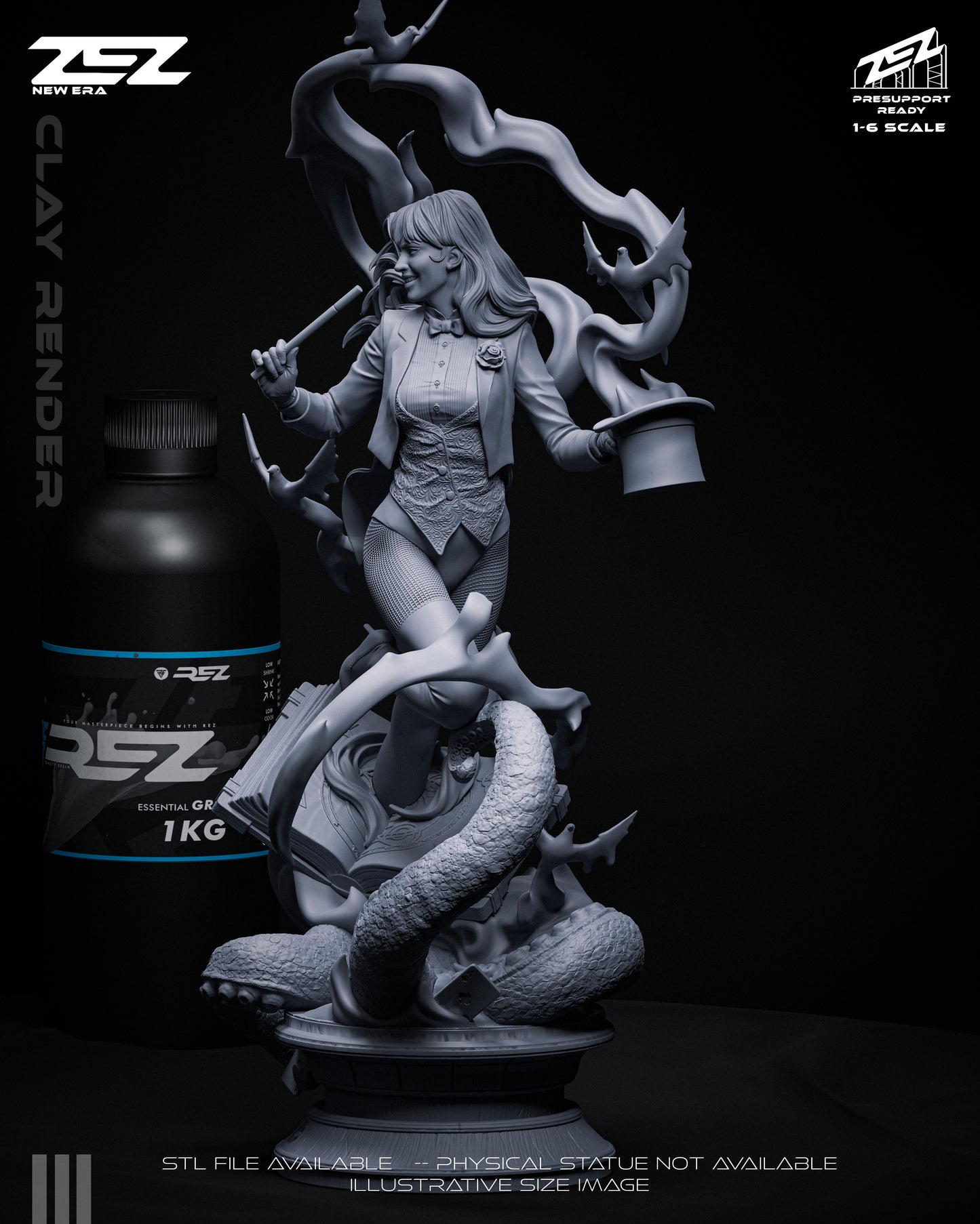 Zatanna Statue 3D-Printed Kit