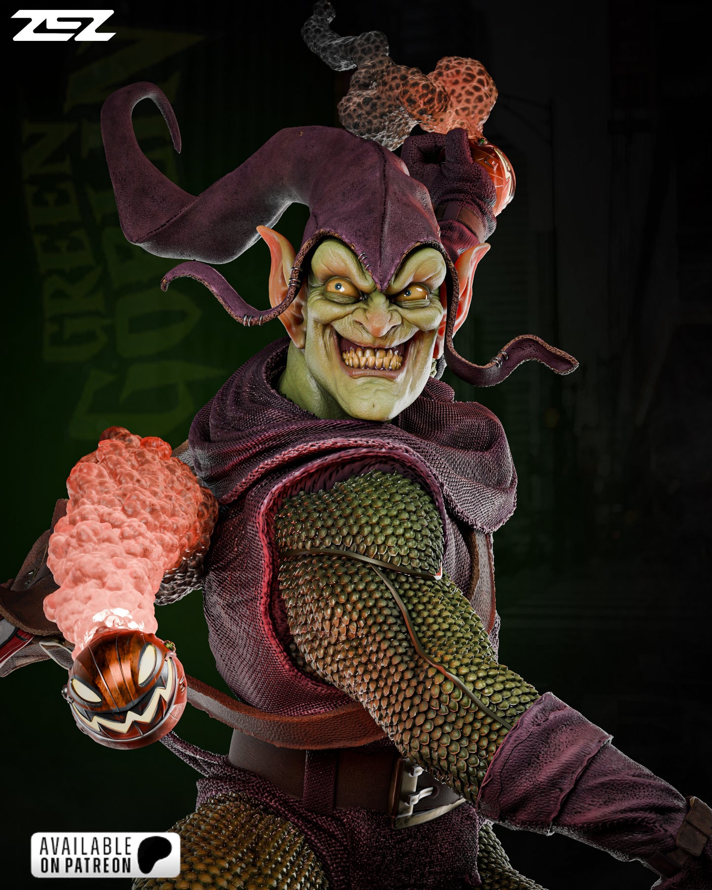 Green Goblin Statue 3D-Printed Kit