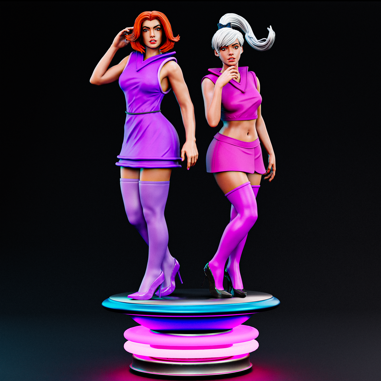 Jane And Judy Jetson Statue 3D-Printed Kit