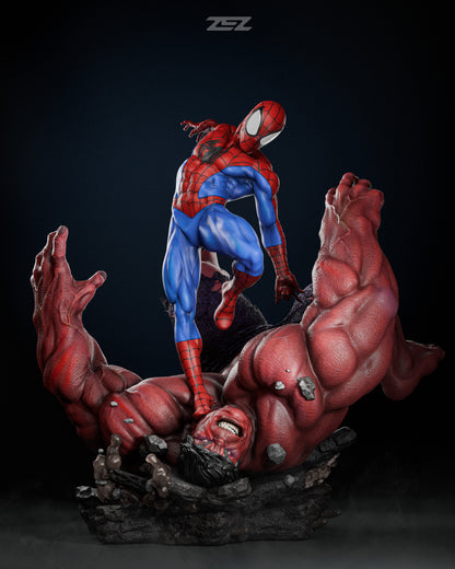 Spiderman VS Hulk Statue 3D-Printed Kit