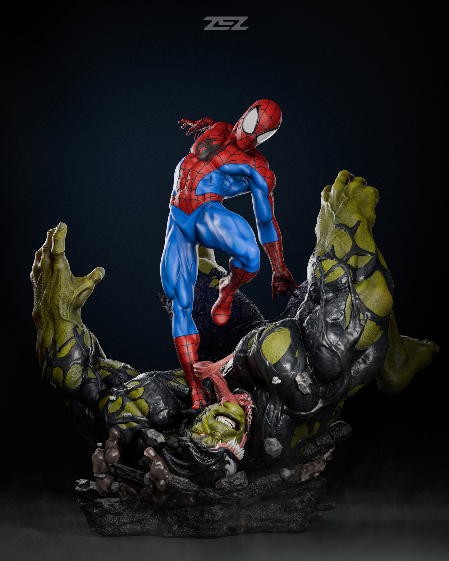 Spiderman VS Hulk Statue 3D-Printed Kit