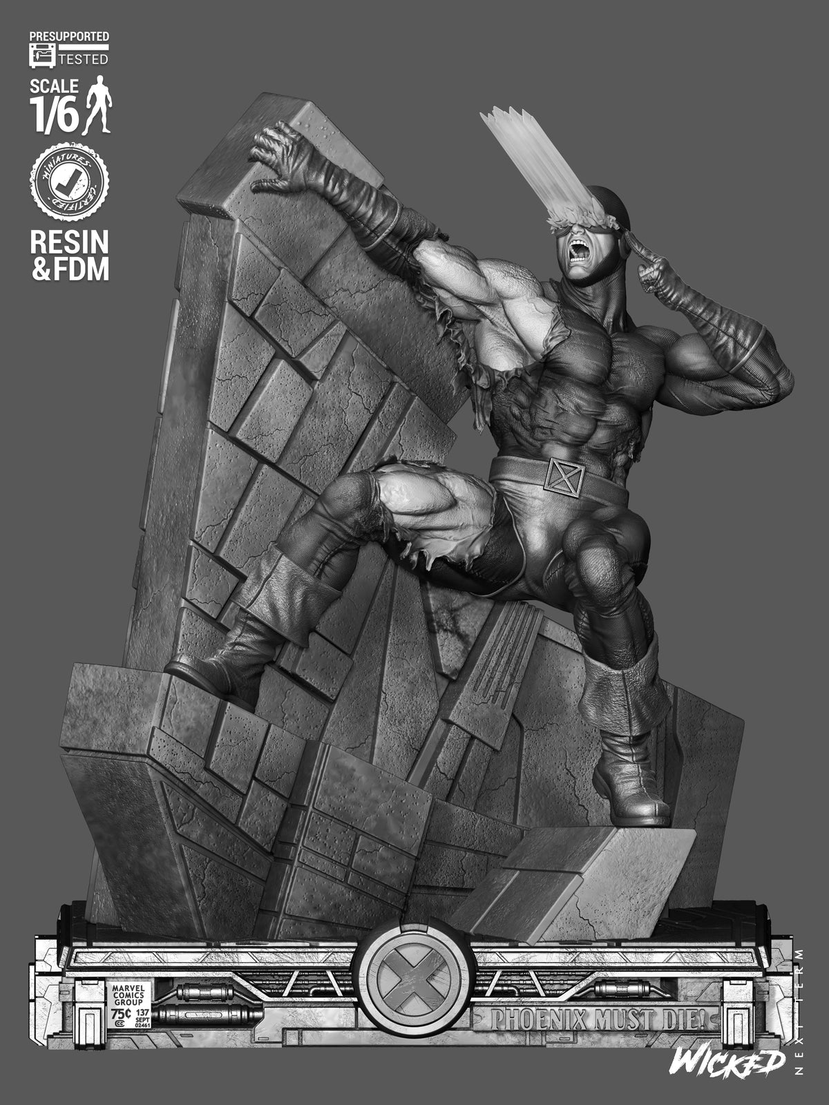 Cyclops Statue 3D-Printed Kit