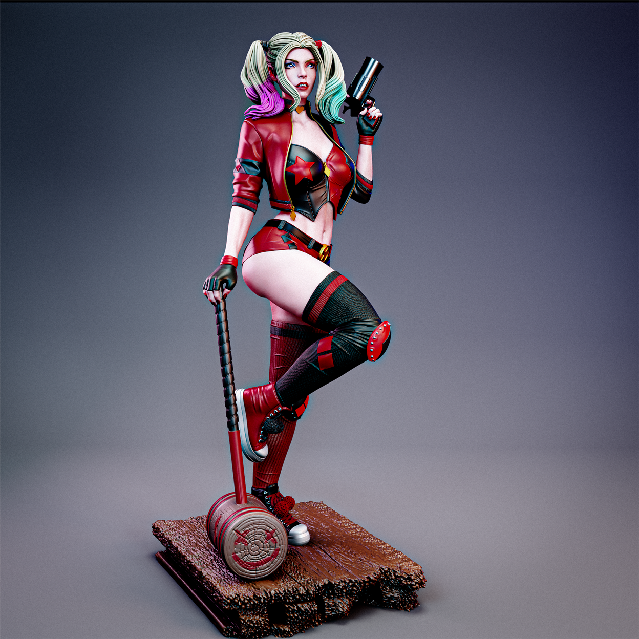 Harley Quinn Statue 3D-Printed Kit