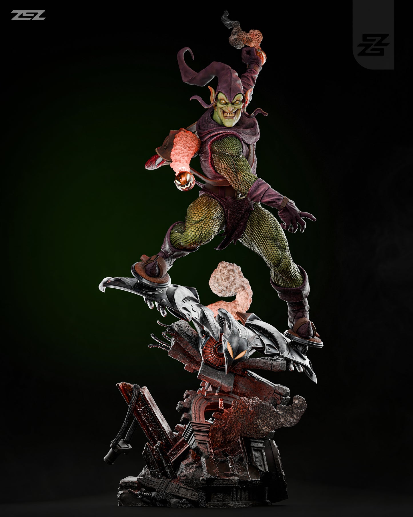 Green Goblin Statue 3D-Printed Kit