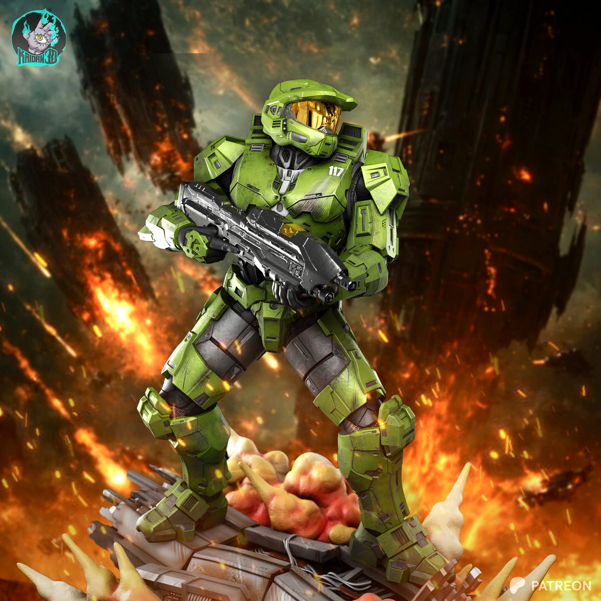 Master Chief Statue 3D-Printed Kit