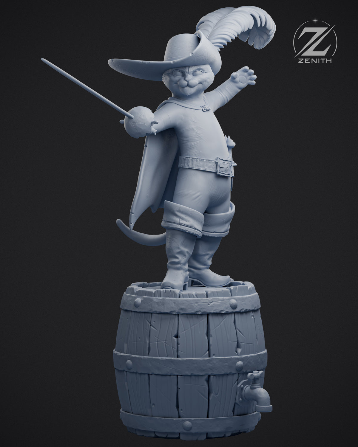 Puss In The Boots Statue 3D-Printed Kit