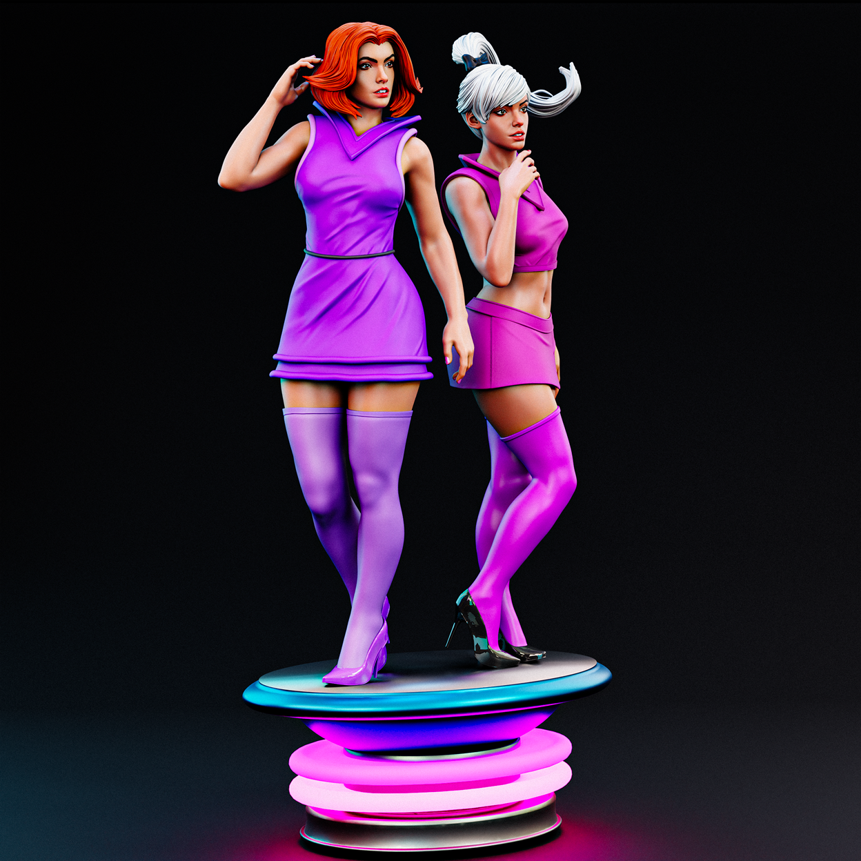 Jane And Judy Jetson Statue 3D-Printed Kit