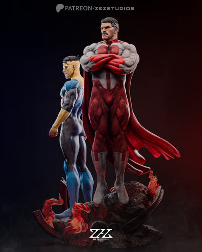 Invincible & Omni Man Statue 3D-Printed Kit