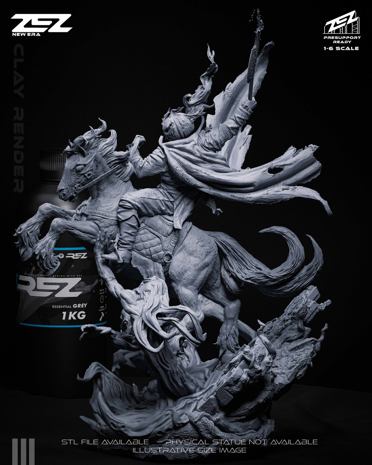 Headless Horseman Statue 3D-Printed Kit