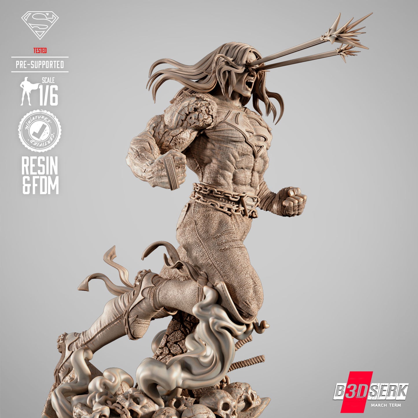 2025 Superman Long Hair Dark Nights Statue