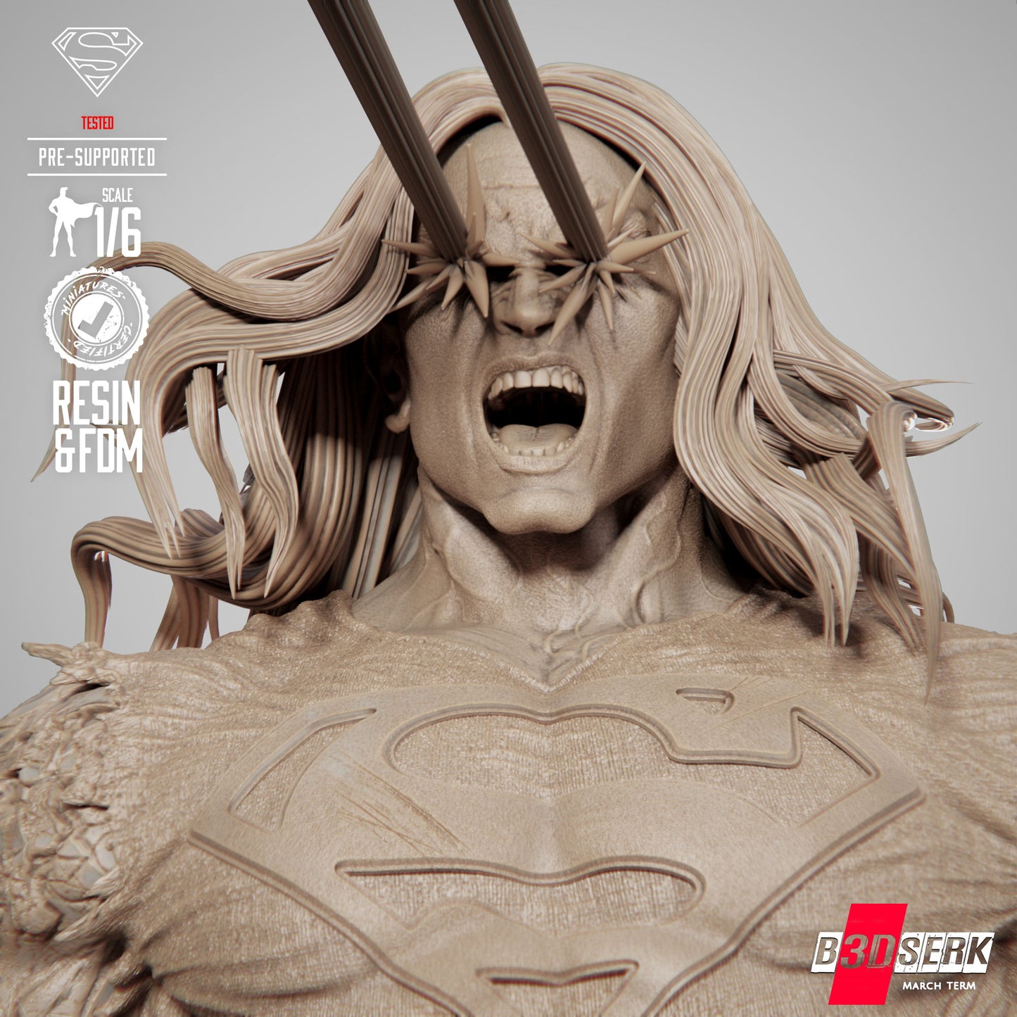 2025 Superman Long Hair Dark Nights Statue