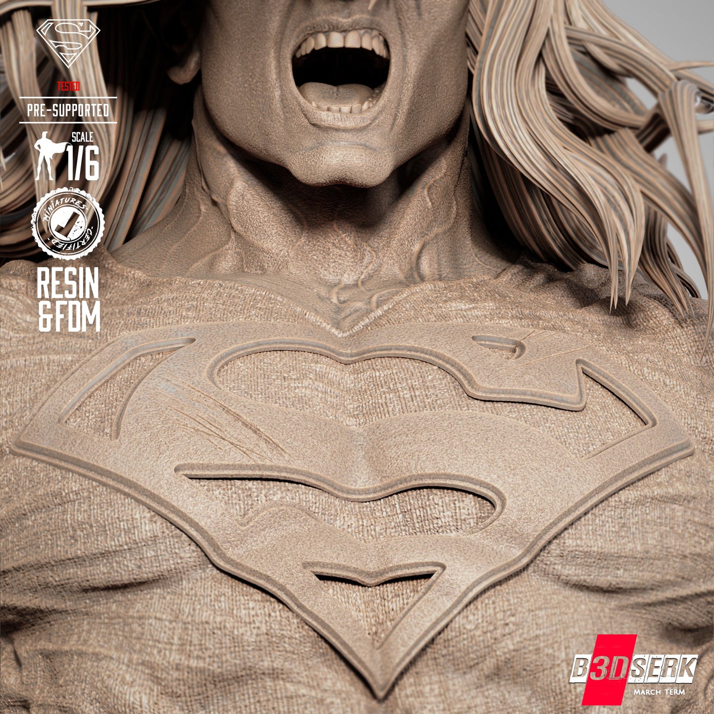 2025 Superman Long Hair Dark Nights Statue