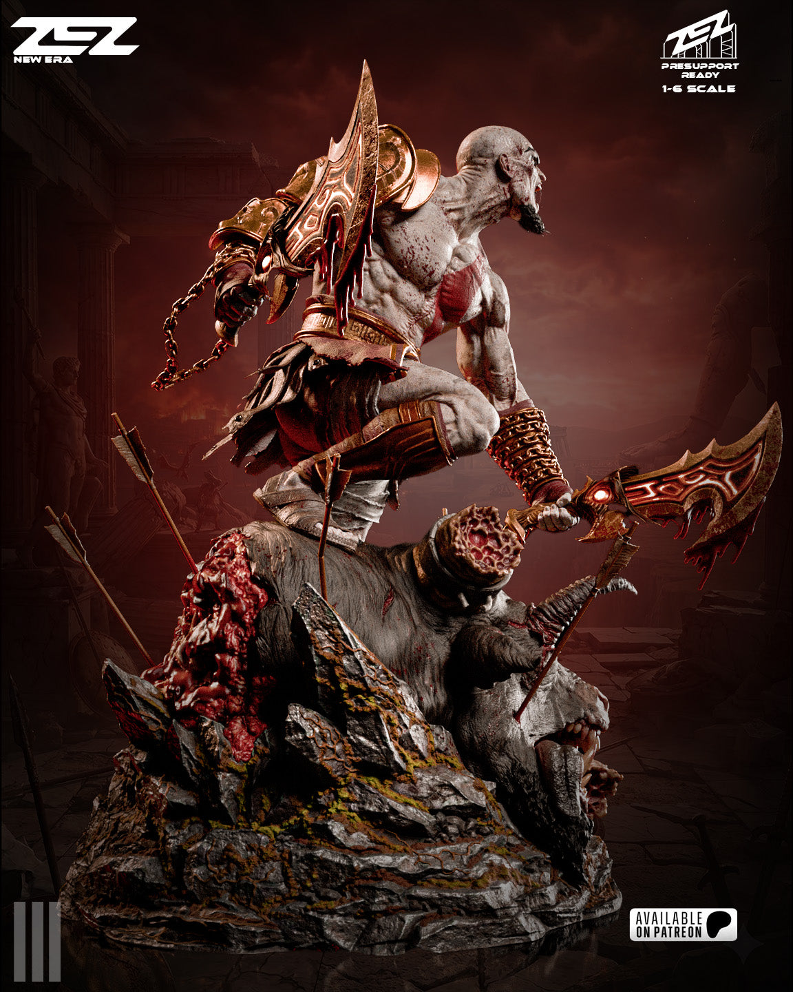 Kratos Statue 3D-Printed Kit