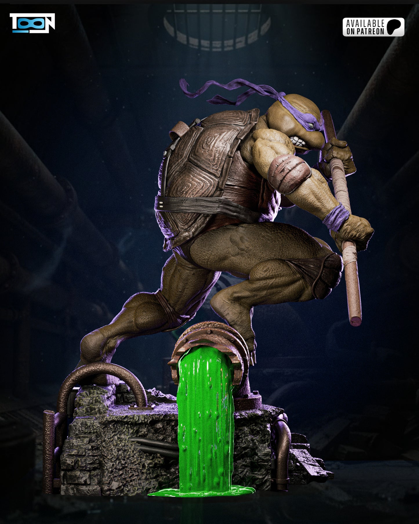 Donatello TMNT Statue 3D-Printed Kit