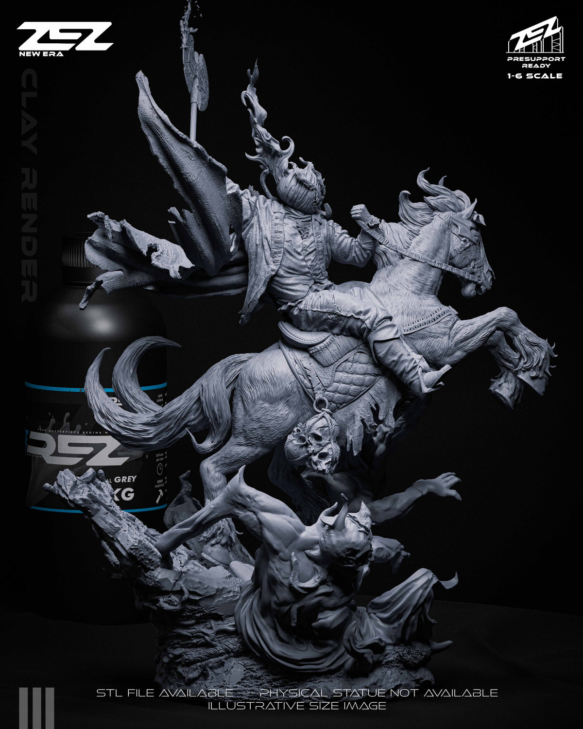 Headless Horseman Statue 3D-Printed Kit