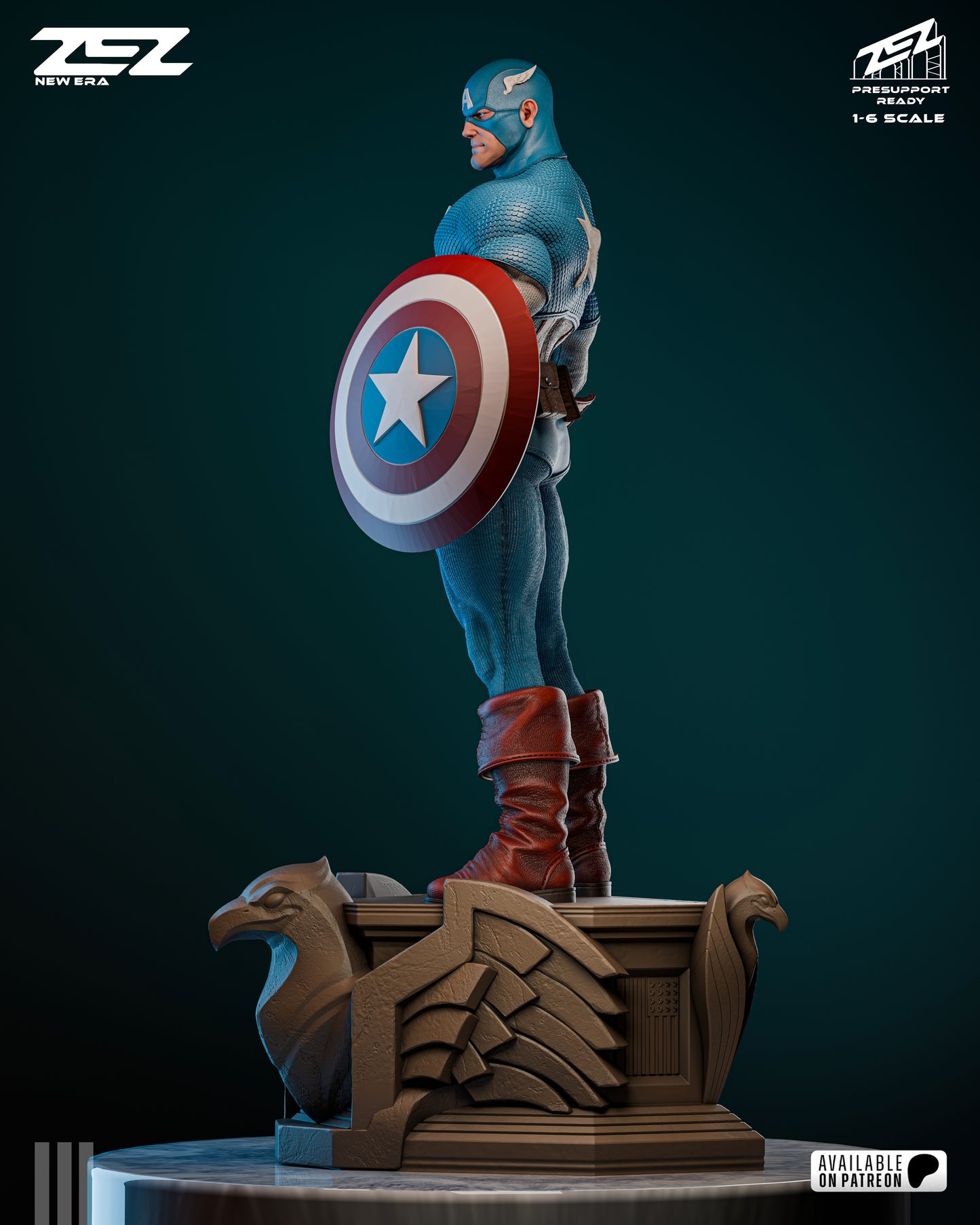 Captain America Museum Pose Statue 3D-Printed Kit