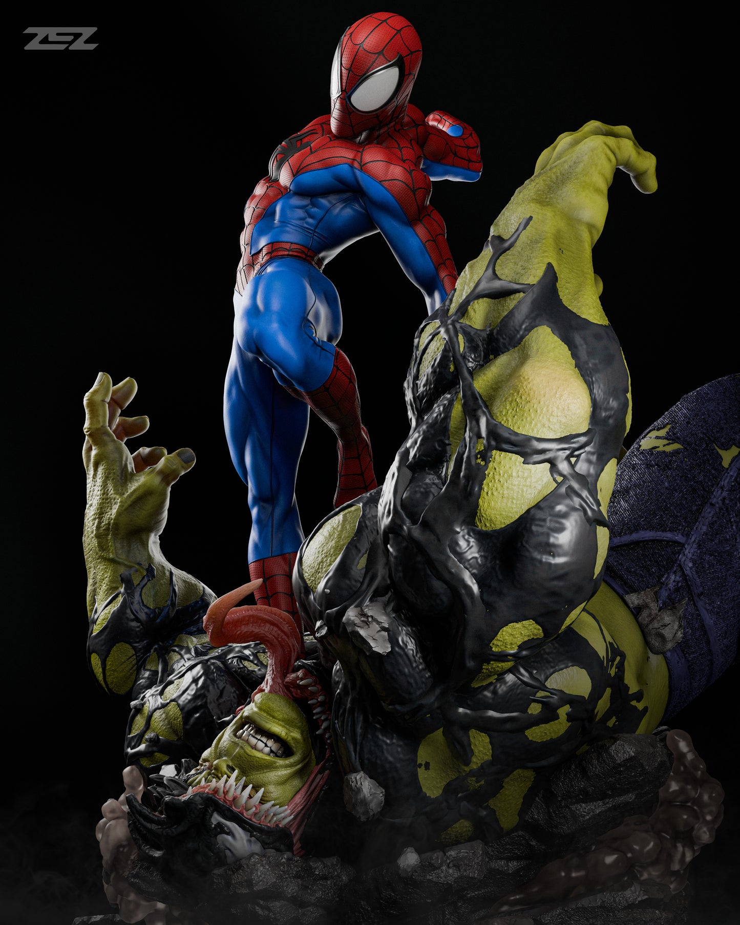 Spiderman VS Hulk Statue 3D-Printed Kit