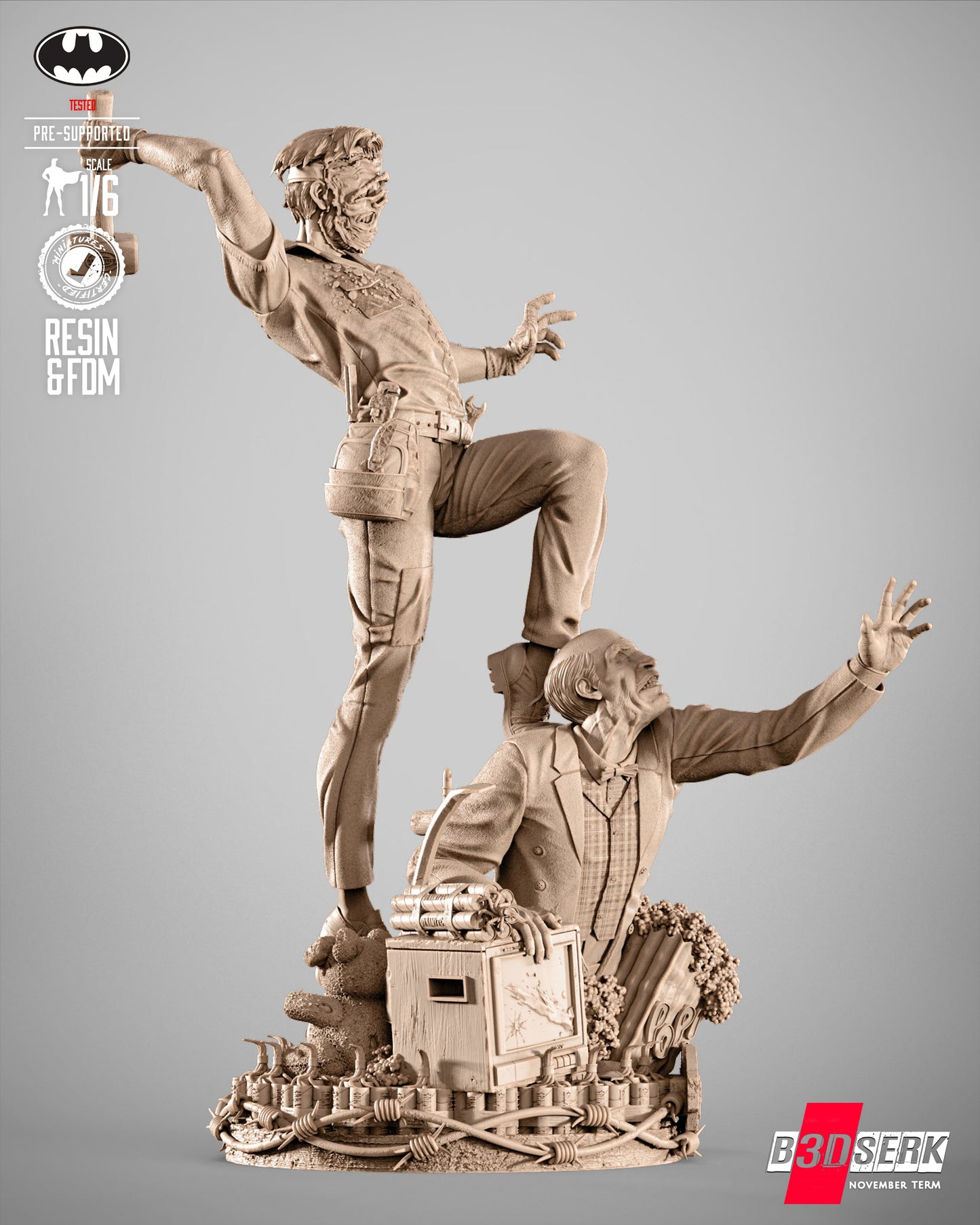 Joke Face Off Statue 3D-Printed Kit