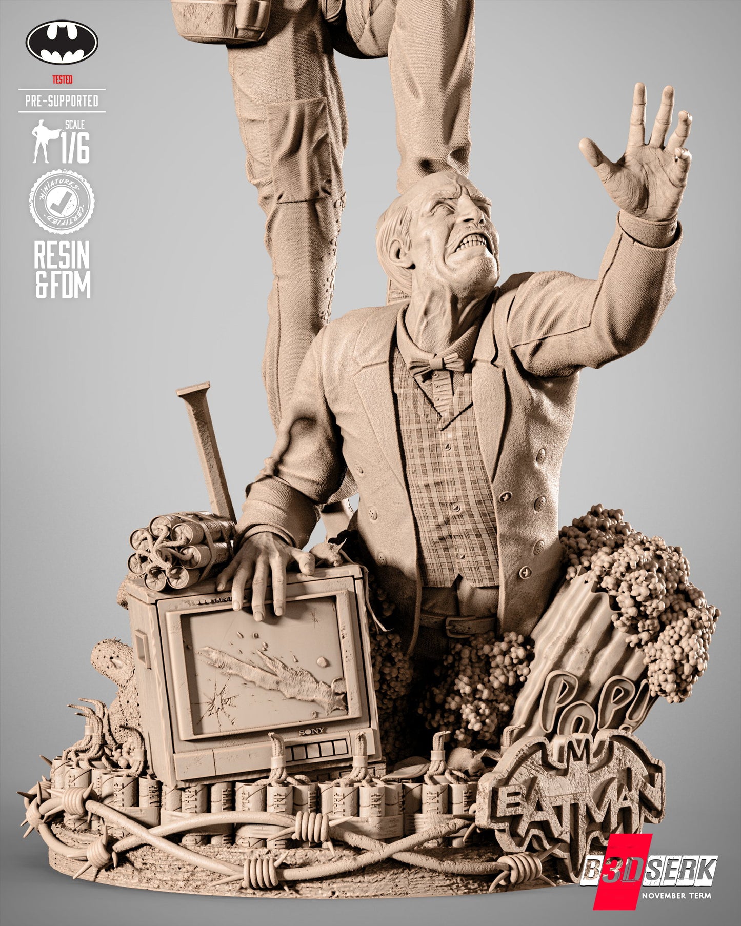 Joke Face Off Statue 3D-Printed Kit
