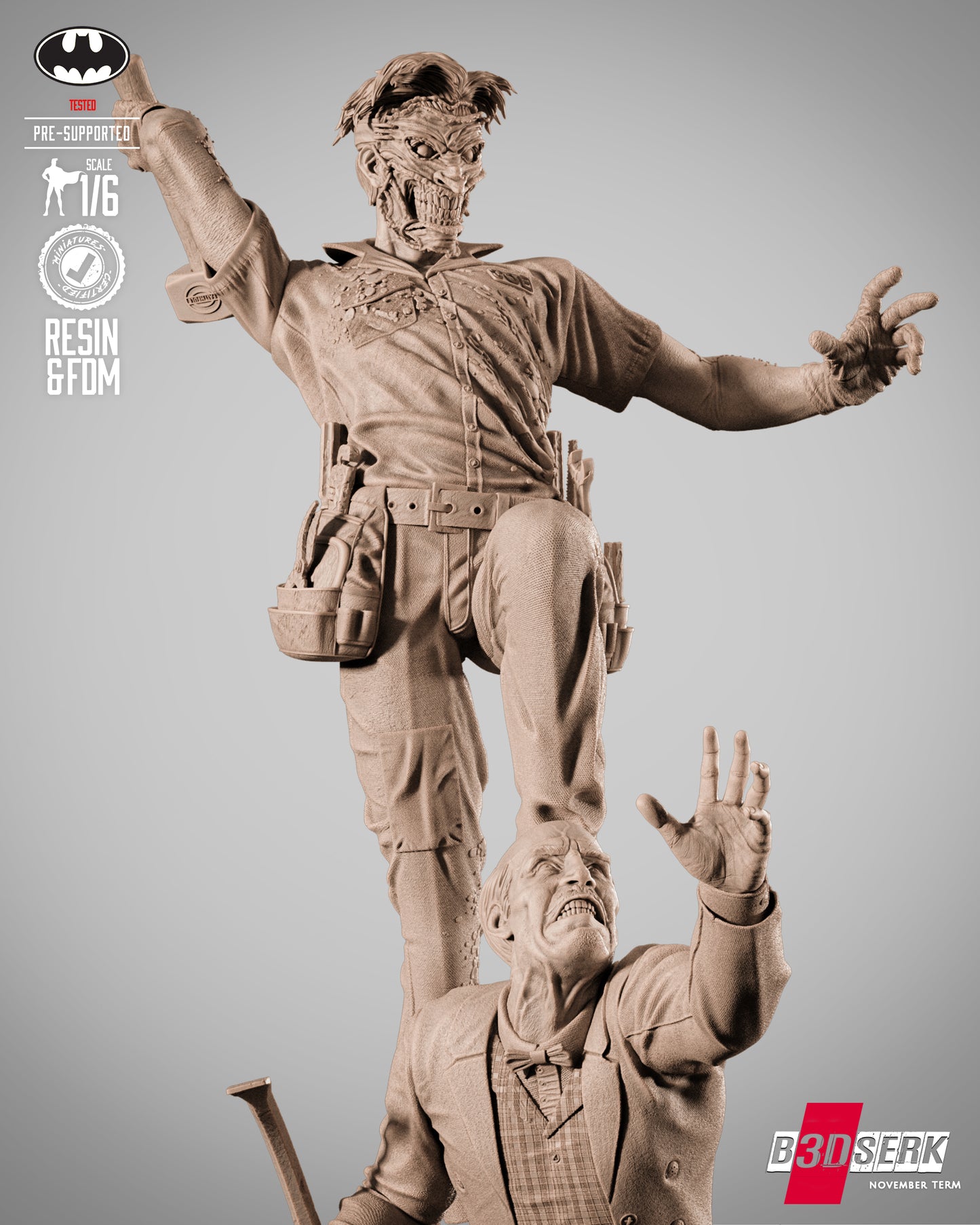 Joke Face Off Statue 3D-Printed Kit